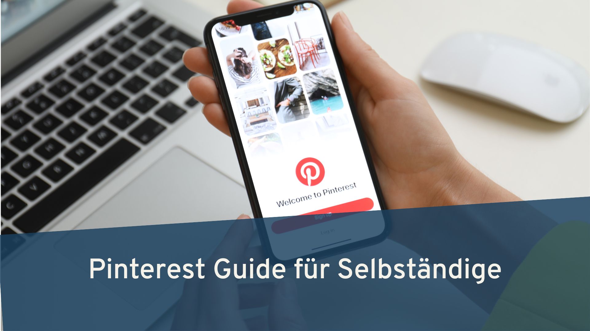 Pinterest Guide für Selbständige – Laptop mit Pinterest Suchleiste für Sichtbarkeit ohne Social Media